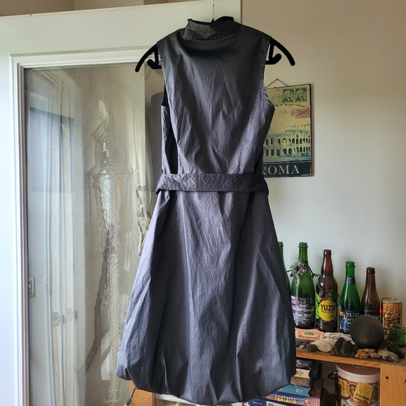 Joseph Ribkoff gray sleeveless mock neck stretch full zip pockets dress size 8 - Picture 7 of 7